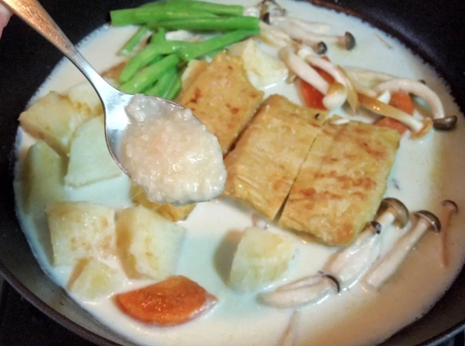 素食料理,豆皮,鹽麴,純素,純素料理,四季豆,紅蘿蔔,燉菜